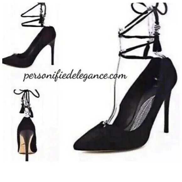 Brian Atwood Hanna Black Suede Heels Pumps Size 10 - Picture 1 of 12